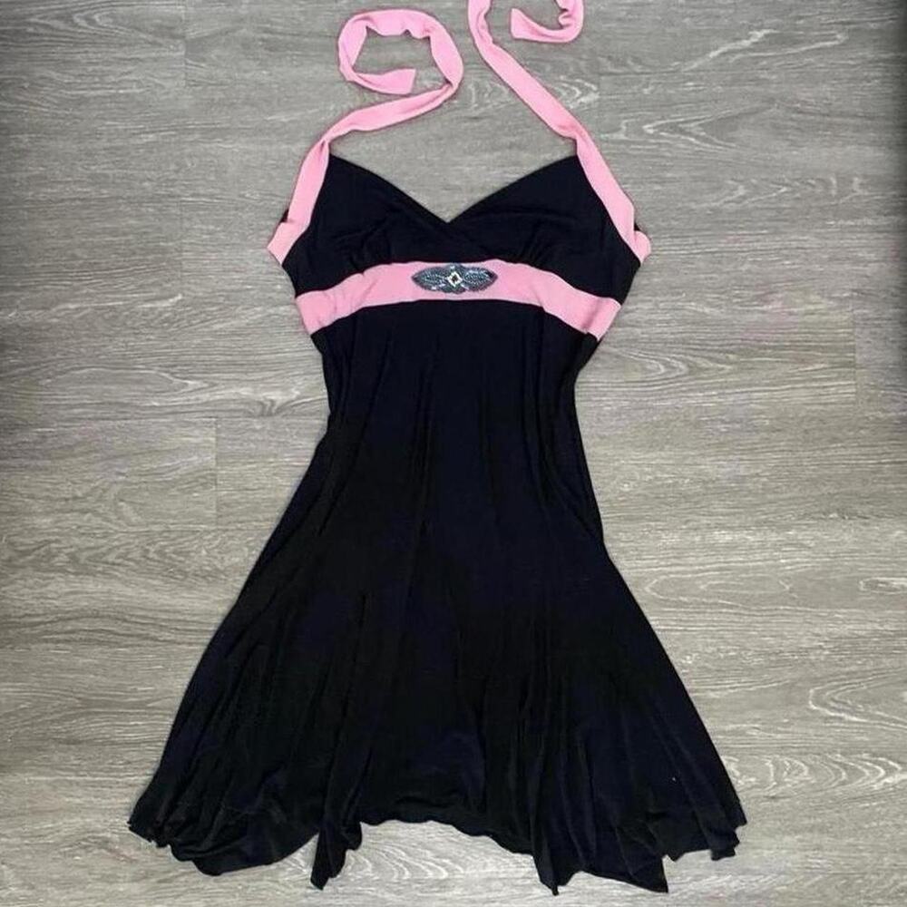Early 2000s y2k black and pink dress